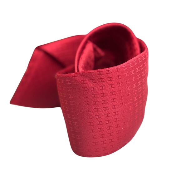 Hermès Silk Tie Men’s Red H Pattern Monogram Luxury Necktie France One Size - Picture 6 of 14